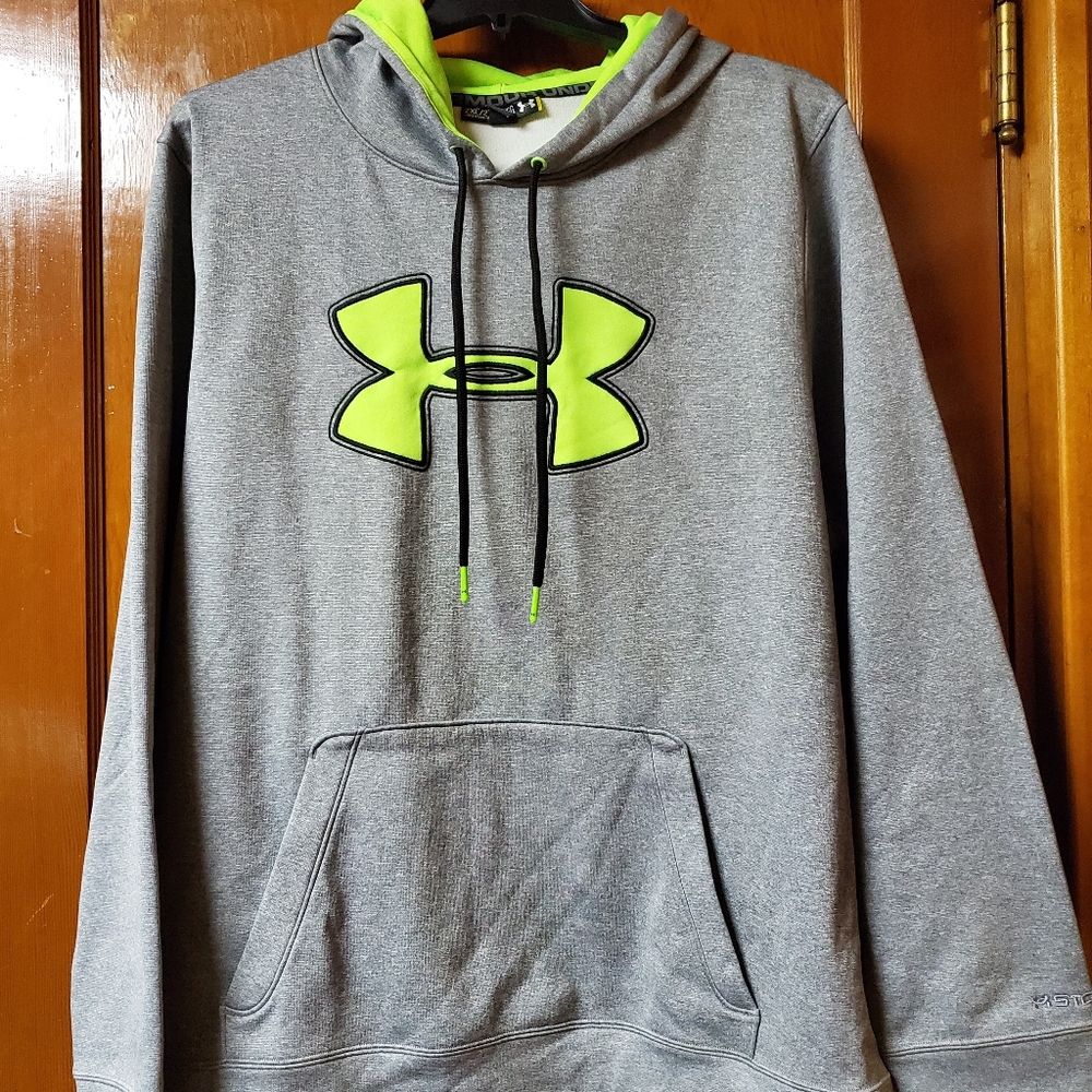 Under Armour gray and neon green hoodie!